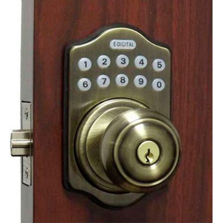 LOCKEYUSA Lockey Electronic Digital Door Lock E-930R Knob Lock, Antique Bronze E-930-R-ABZ